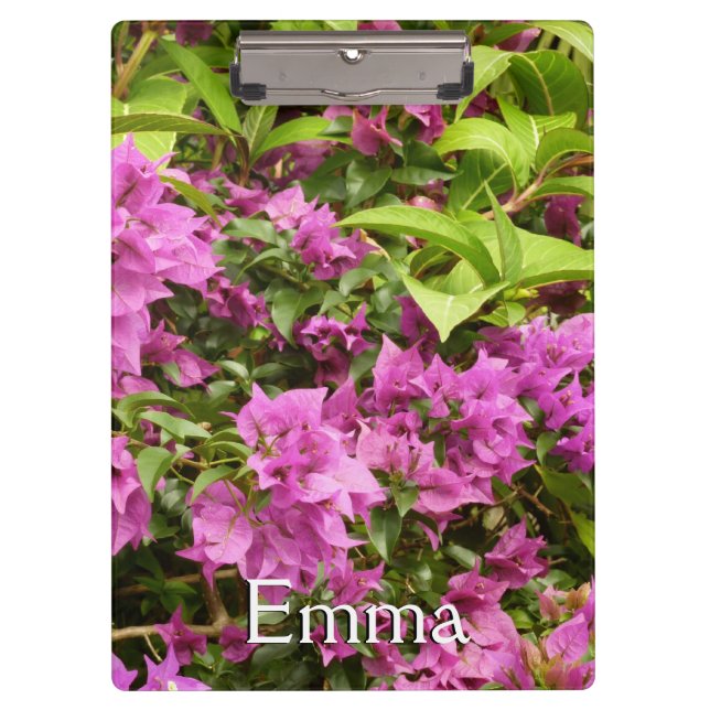 Tropical Purple Bougainvillea Floral Clipboard (Front)