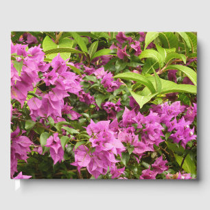 Tropical Purple Bougainvillea Floral Guest Book