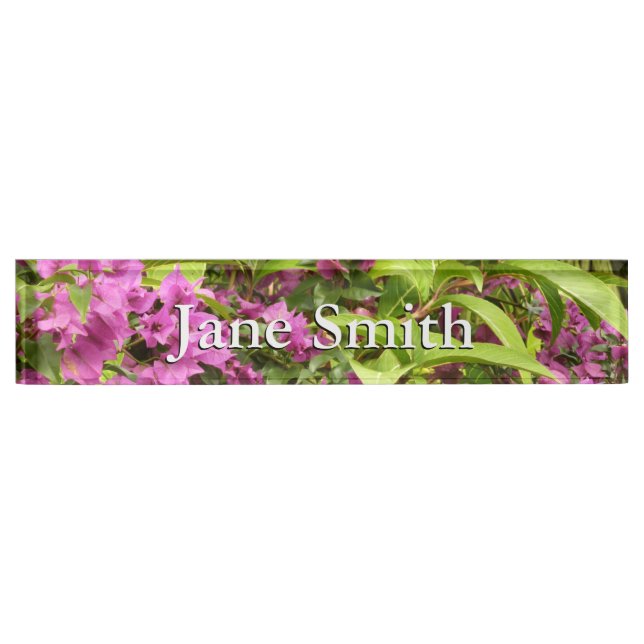 Tropical Purple Bougainvillea Floral Nameplate (Front)
