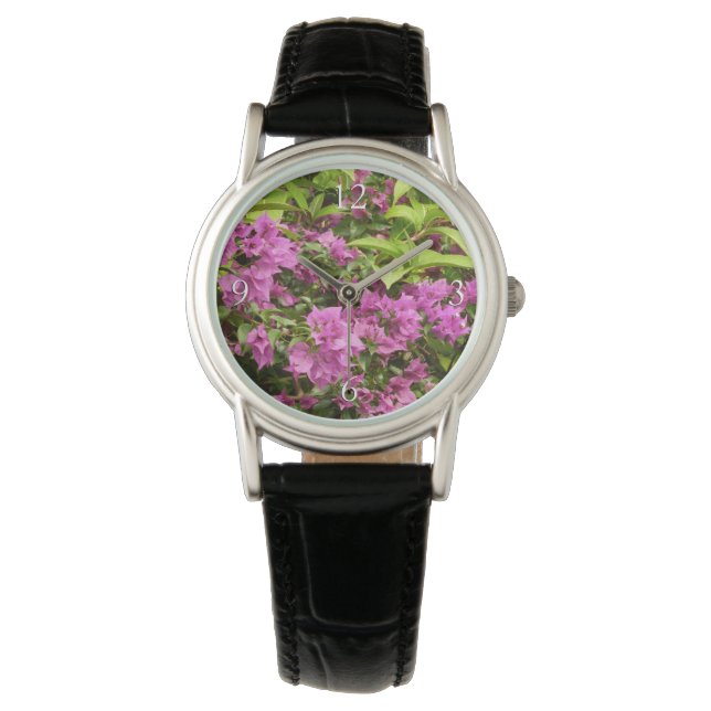 Tropical Purple Bougainvillea Floral Watch (Front)