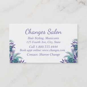 Tropical Purple Hair & Nails Custom Business Card