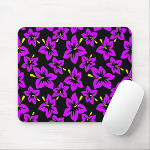 Tropical Purple Hawaiian Hibiscus Flowers Mouse Mat
