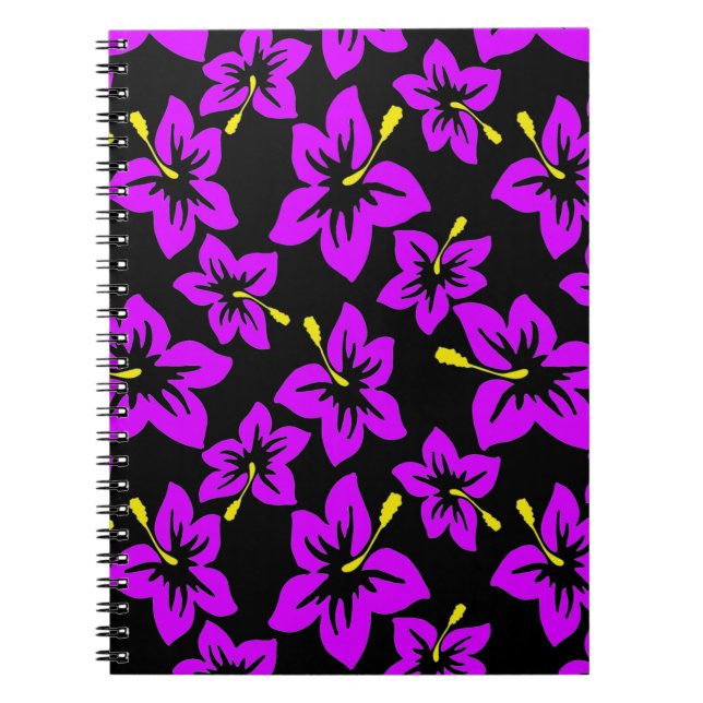 Tropical Purple Hawaiian Hibiscus Flowers Notebook (Front)