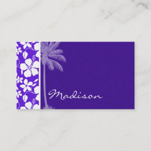 Tropical Purple Hibiscus Business Card