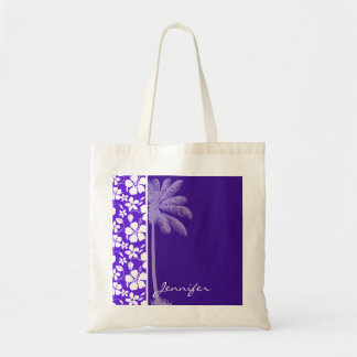 Tropical Purple Hibiscus Tote Bag