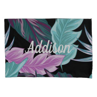 Tropical Purple Leaf Pillow Case