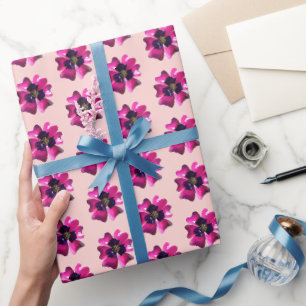 Tropical Purple MOD Orchid Flower Summer Birthday Wrapping Paper