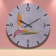 Tropical Purple Modern Bird of Paradise Hand-Drawn