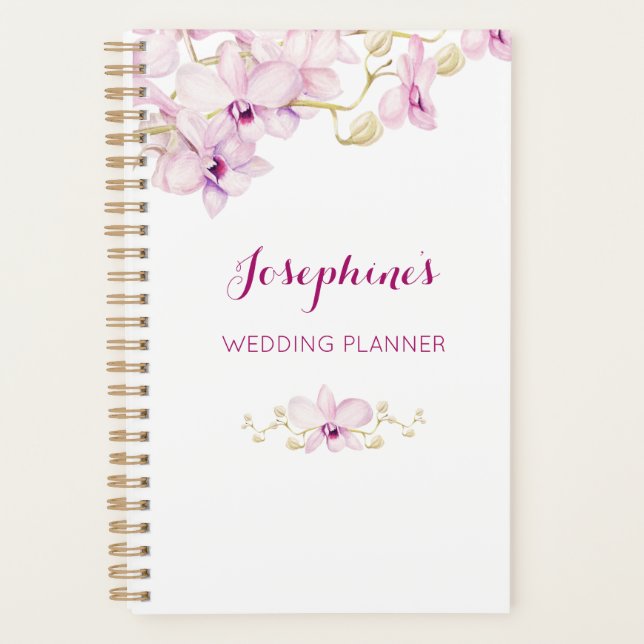 Tropical Purple Orchid Floral Personalised Planner (Front)