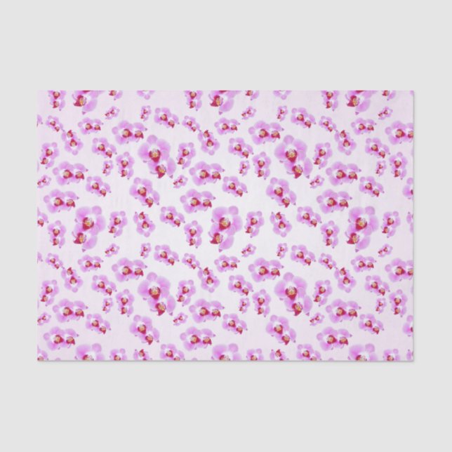 Tropical Purple Orchid Floral Photography Pattern Tissue Paper (Front)