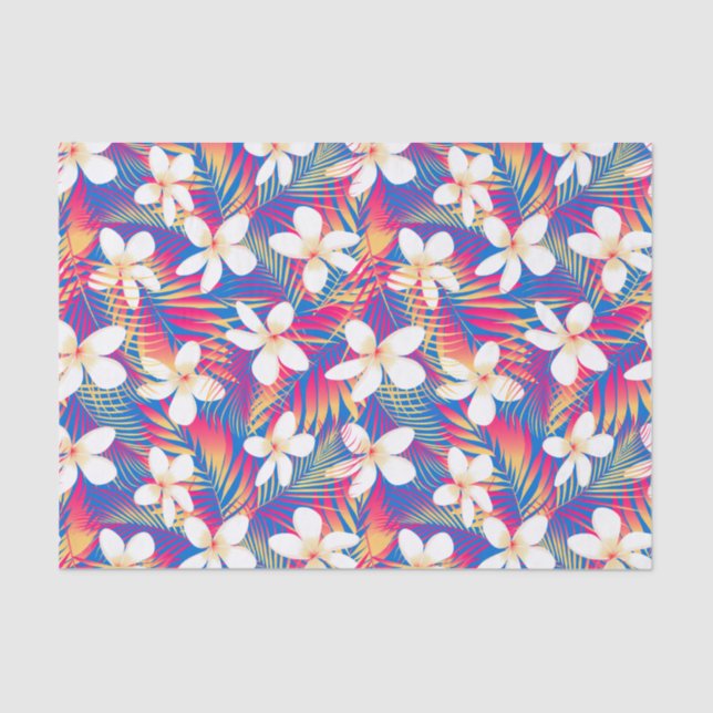 Tropical rainbow frangipani tissue paper (Front)