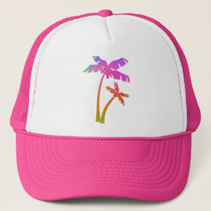 Tropical Rainbow Palm Tree Trucker Hat