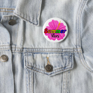Tropical Rainbow Summer Vibes LGBTQ Pride Floral 6 Cm Round Badge