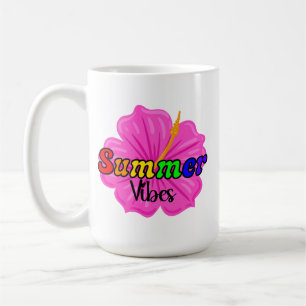 Tropical Rainbow Summer Vibes   LGBTQ Pride Floral Coffee Mug