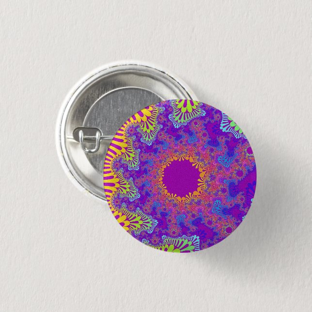 Tropical Rainbow Sunburst Small Button (Front & Back)
