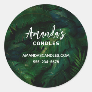 Tropical Rainforest Leafy Green Foliage Business Classic Round Sticker