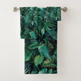 Tropical Rainforest Leaves  Bath Towel Set