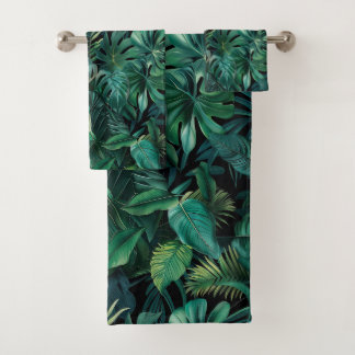 Tropical Rainforest Leaves Bath Towel Set