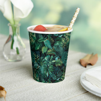 Tropical Rainforest Leaves Paper Cups