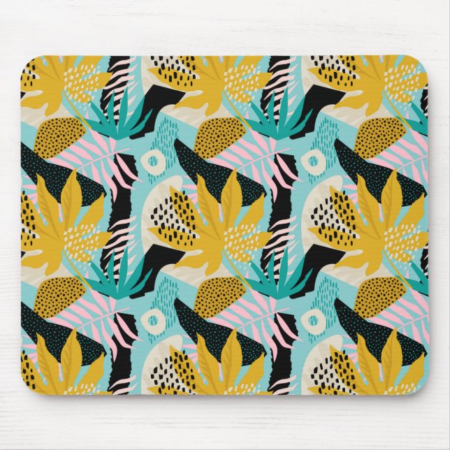 Tropical Rainforest Leaves Pattern Mouse Mat (Front)