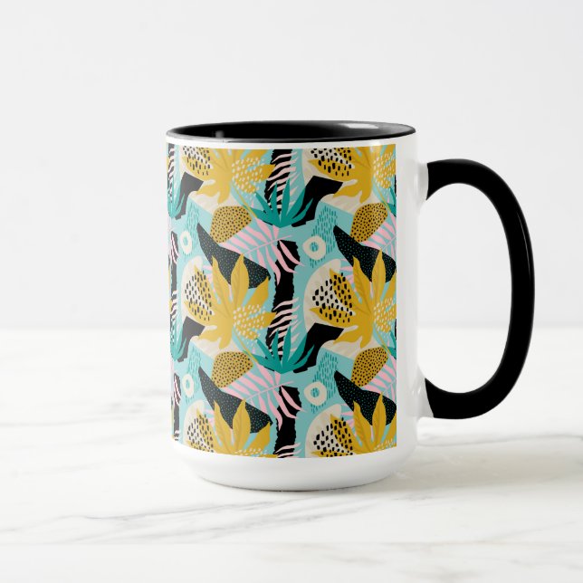 Tropical Rainforest Leaves Pattern Mug (Right)