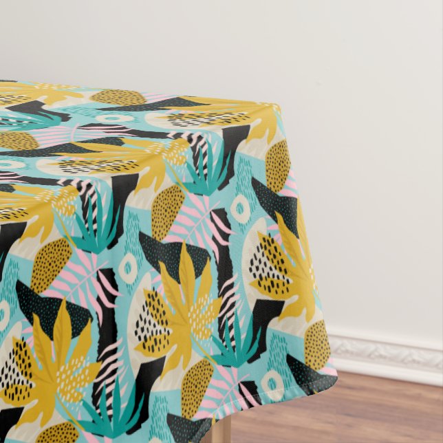 Tropical Rainforest Leaves Pattern Tablecloth (In Situ)