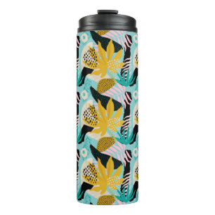 Tropical Rainforest Leaves Pattern Thermal Tumbler