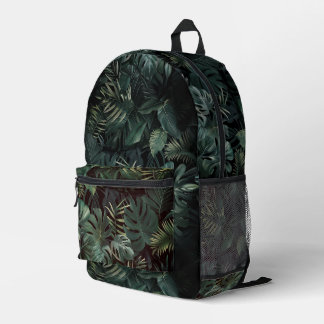 Tropical Rainforest Leaves Printed Backpack
