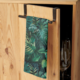 Tropical Rainforest Leaves Tea Towel