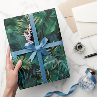 Tropical Rainforest Leaves  Wrapping Paper
