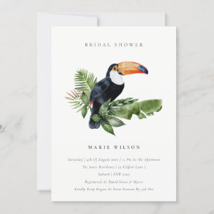 Tropical Rainforest Toucan Bridal Shower Invite