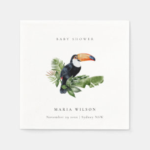 Tropical Rainforest Toucan Foliage Baby Shower Napkin