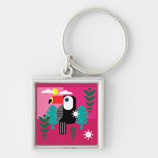 Tropical Rainforest Toucan Key Ring (Front)