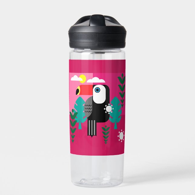 Tropical Rainforest Toucan Water Bottle (Front)