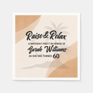 Tropical Raise & Relax 60th Birthday Party Napkin