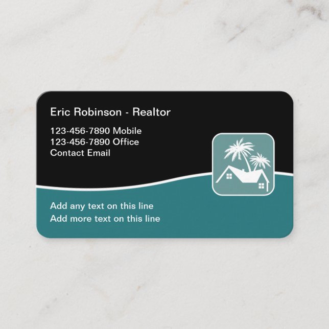 Tropical Realtor Modern Business Cards (Front)