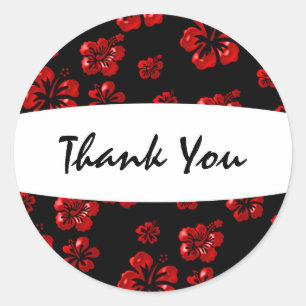 Tropical Red Elegant Hibiscus Floral Sticker