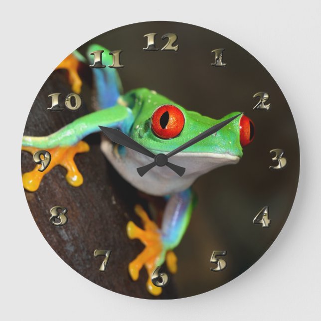 Tropical Red Eye Frog - Agalychnis Callidryas Large Clock (Front)