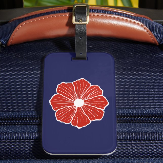 Tropical Red Flower Luggage Tag (Front Insitu 2)