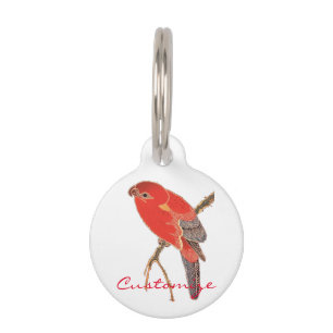 Tropical Red Parrot Flower Thunder_Cove Pet Tag