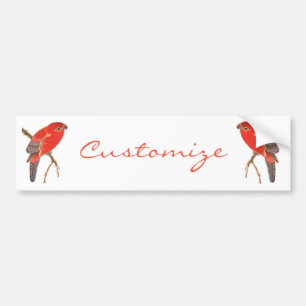 Tropical Red Parrot Thunder_Cove Bumper Sticker