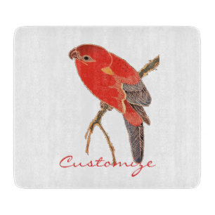 Tropical Red Parrot Thunder_Cove Cutting Board