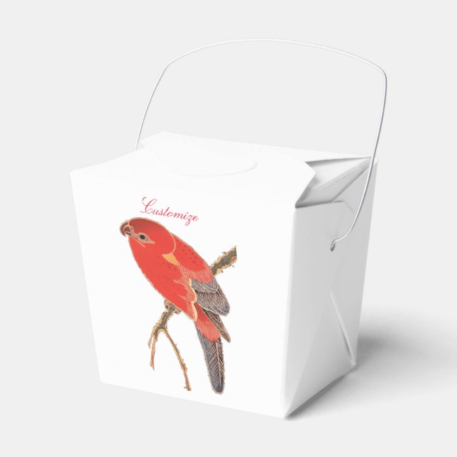 Tropical Red Parrot Thunder_Cove Favour Box (Front Side)