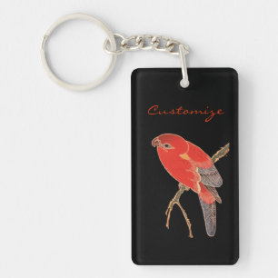 Tropical Red Parrot Thunder_Cove Key Ring