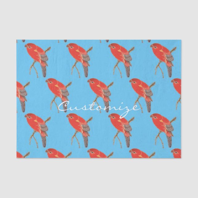 Tropical Red Parrot Thunder_Cove Tissue Paper (Front)