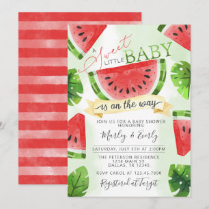 Tropical Red Watermelon Baby Shower Invitation