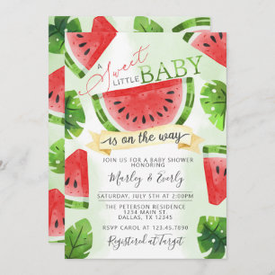 Tropical Red Watermelon Baby Shower Invitation