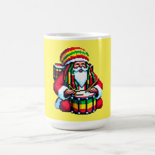 Tropical Reggae Santa - Christmas Drummer Art Coffee Mug