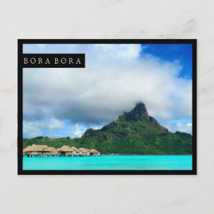 Tropical resort on Bora Bora postcard