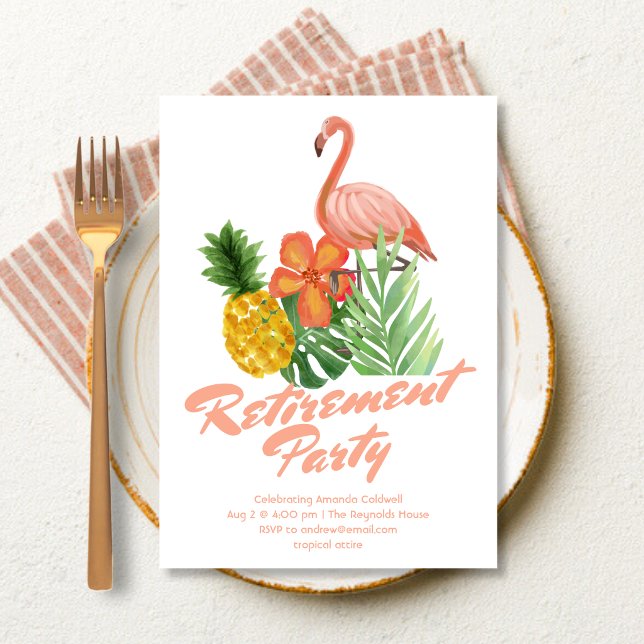Tropical Retirement Party Invitation (Creator Uploaded)
